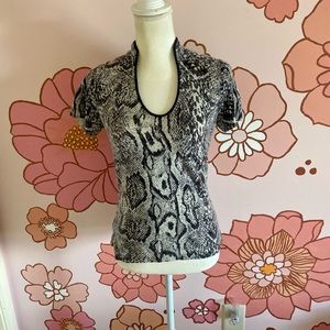 Neiman Marcus Cashmere Snakeskin Top M